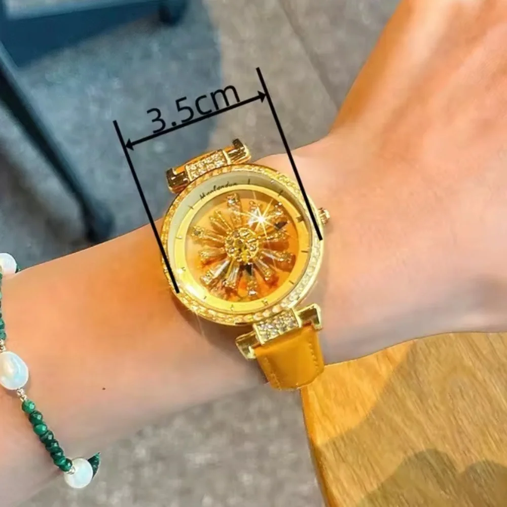 Luxury Gold Crystal Women’s Watch • Sparkling Dial • Elegant Fashion Accessory